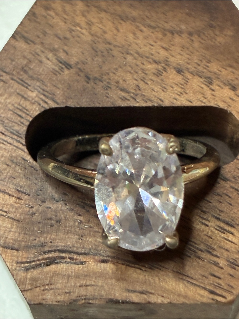 Silpada Sterling silver with 14kt plating. Oval Clear Stone Ring - 8